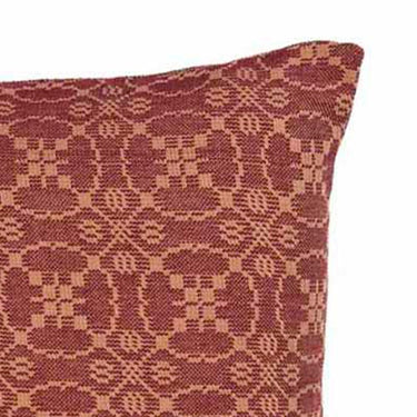 Barn Red Tan Marshfield Jacquard Pillow Cover PC106017 - The Fox Decor
